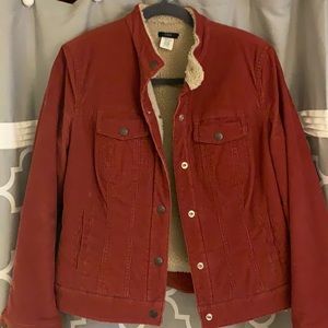 J Crew Courdaroy Sherpa coat